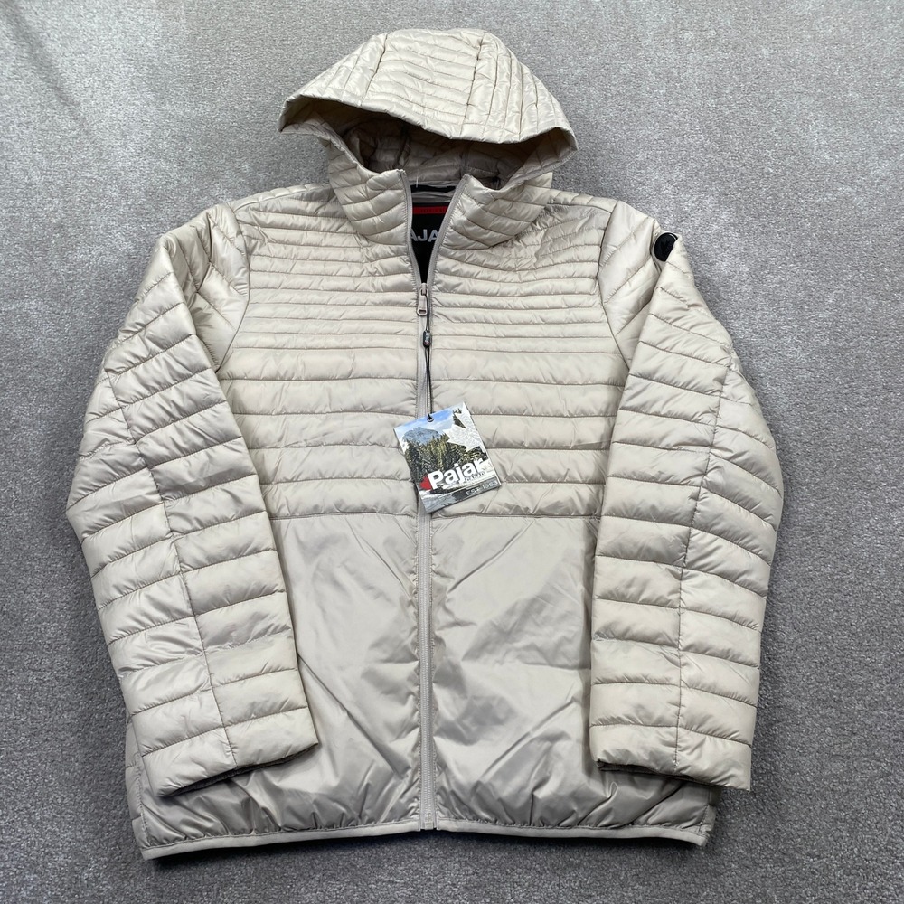 Pajar Eriksson Puffer Jacket Mens Medium Desert Beige Quilted Hooded P6N325F3CI